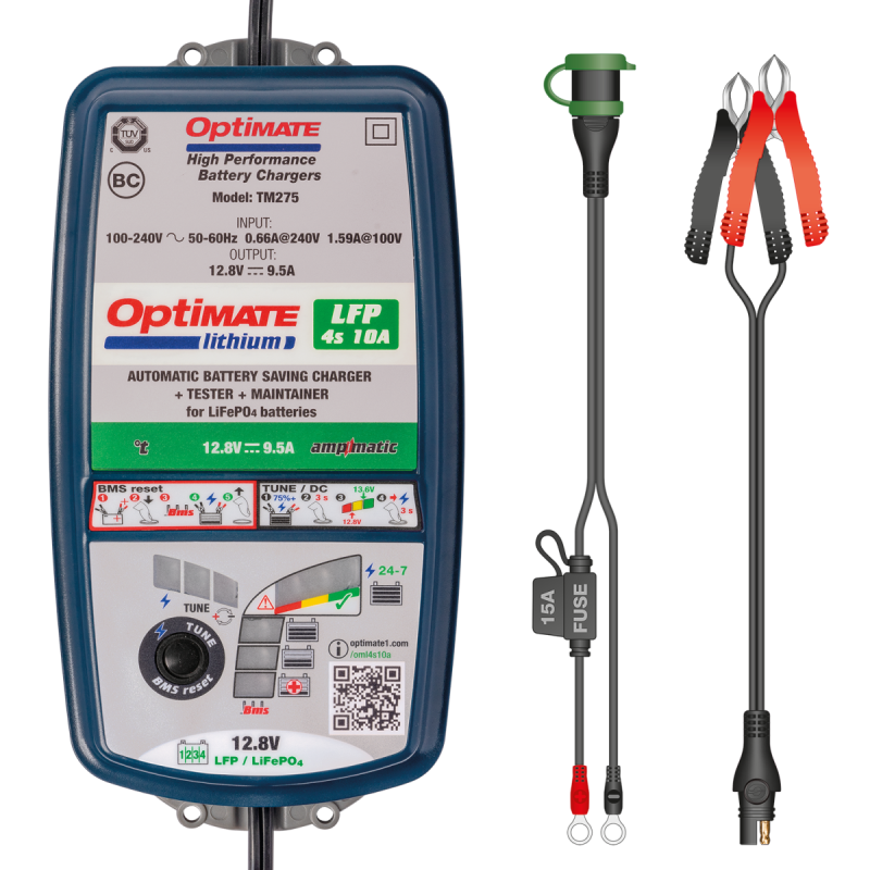 Încărcător pentru baterii cu litiu LiFePO4 de 12,8 V OptiMate Lithium 4S 10 A TM274 V2 - TM-274V2 - TM274 V2 - 5425006140591